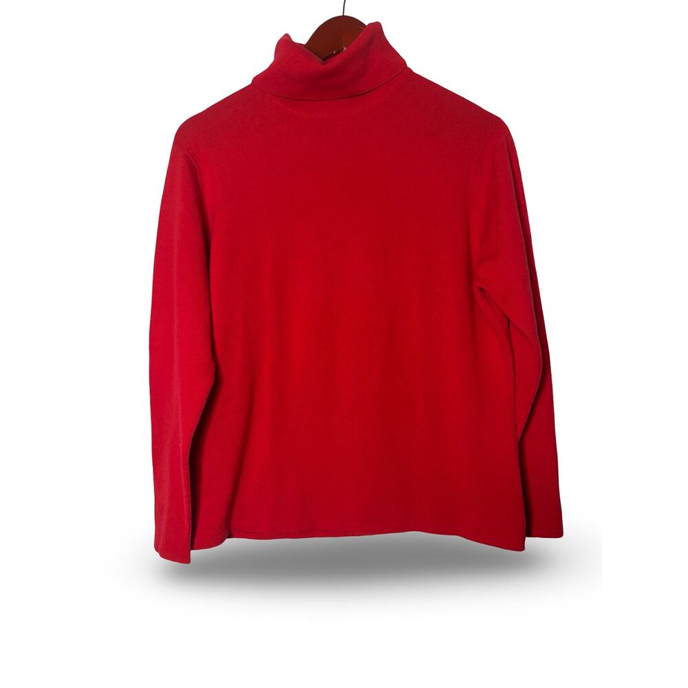 Johnstons of Elgin red 100% cashmere turtleneck sweater sz M